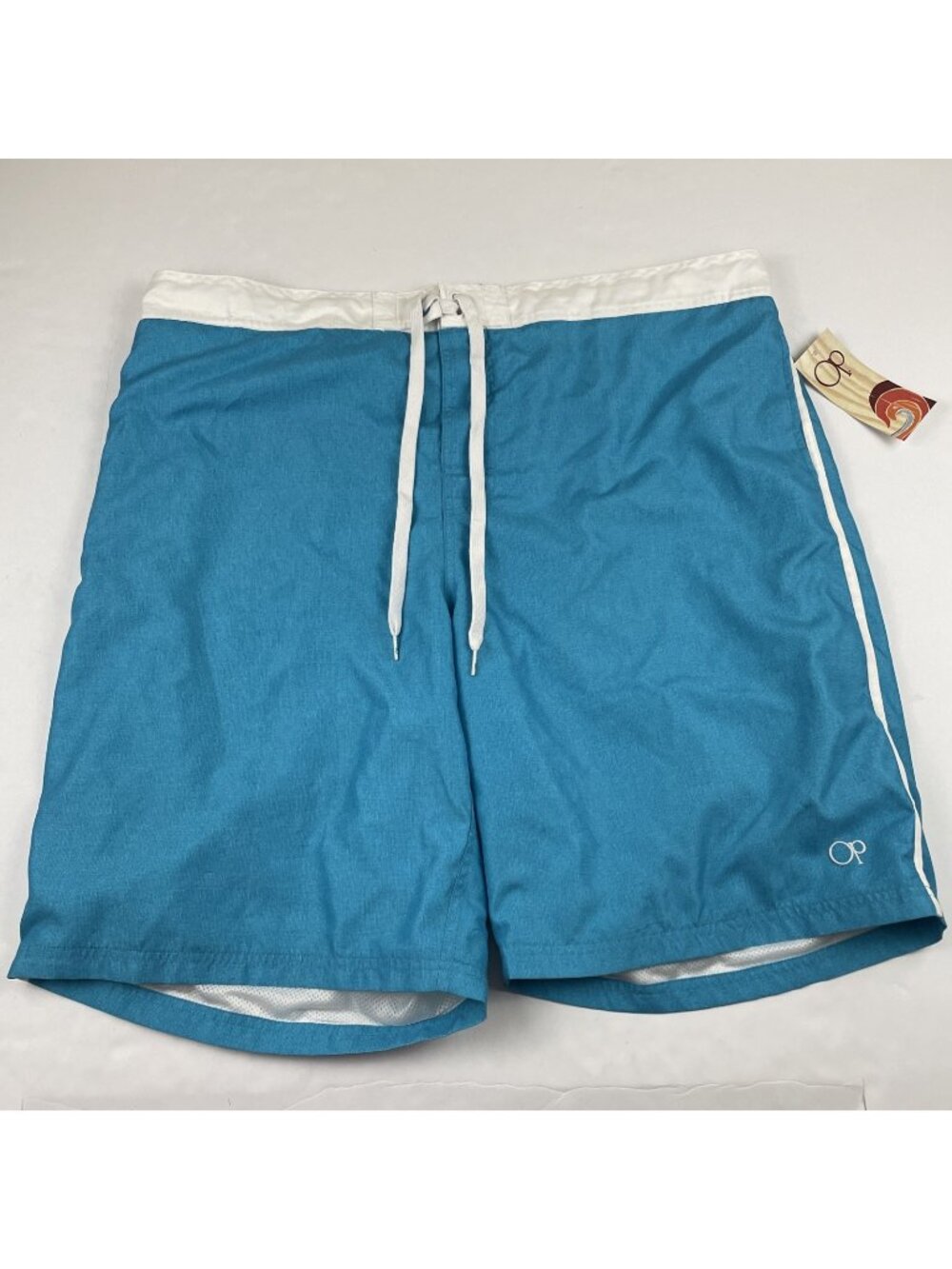 OP Ocean Pacific Board Shorts Men’s 2XL Swim Trunks Mesh Lined Aqua Blue